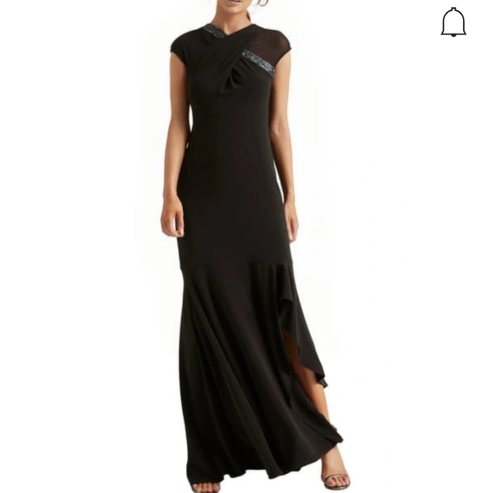 Halson Heritage Embellished Neck Gown in Black Size 0